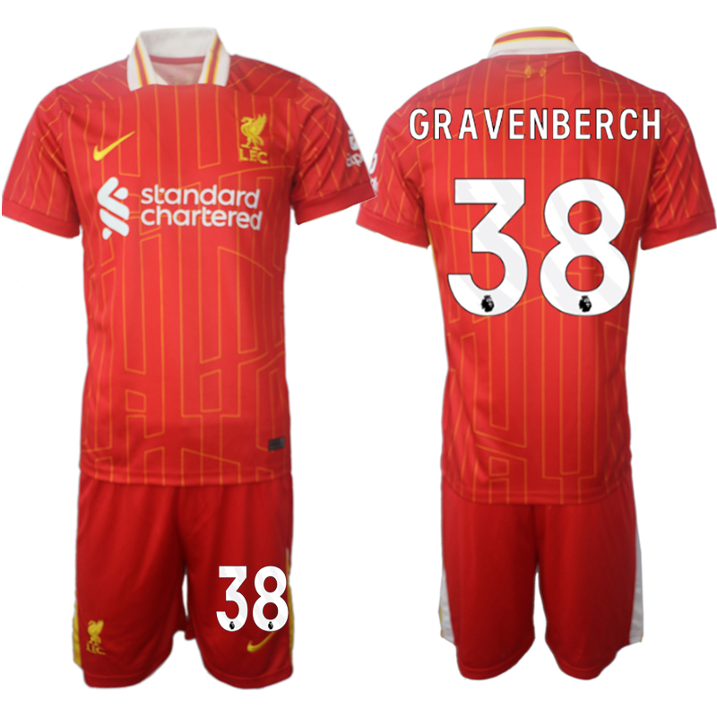 Men 2024-2025 Club Liverpool home red #38 Soccer Jersey->liverpool jersey->Soccer Club Jersey